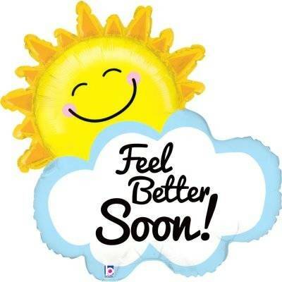 GRABO Slunce s mrakem "Feel Better Soon!" 26" 66cm fóliový balónek