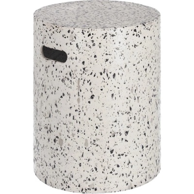Kave Home Jenell 35 cm bílý cementový odkládací stolek