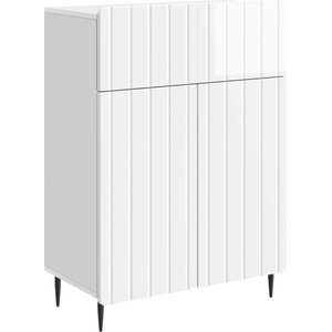 vidaXL Служебен шкаф Бял гланц 66 x 34, 5 x 92 см Инженерна дървесина (894409)
