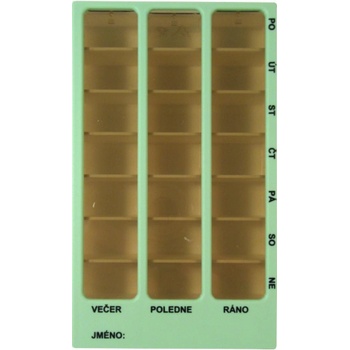 Obzor dávkovač léků typ 02 týdenní zelený
