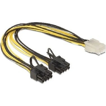 DeLock káblová redukcia napájania PCI Express 6 pin samica na 2 x 8 pin samec 30cm 83433