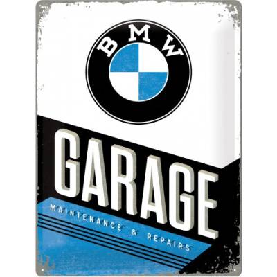 NOSTALGIC ART ceduľa BMW Garage Large blue/white