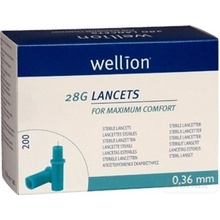 Wellion LANCETS 28G Lanceta sterilná priemer 0,36 mm 200 ks