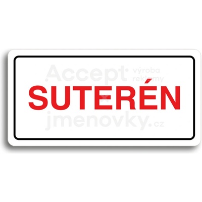 ACCEPT Piktogram SUTERÉN - bílá tabulka - barevný tisk