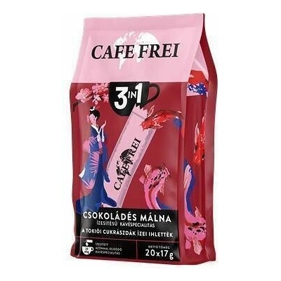 CAFE FREI Instantní káva Tokijská malina s čokoládou 3 v 1 20 x 17 g