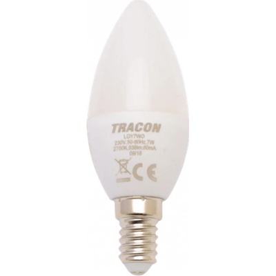 Tracon electric LED žiarovka sviečka E14 7W neutrálna biela