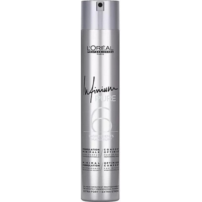 Hypoalergenní lak na vlasy bez parfemace pro extra silnou fixaci vlasů Infinium Pure (Extra Strong Hairspray) L´Oréal Profession