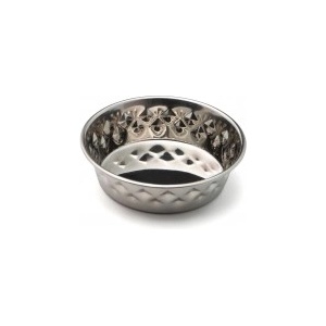 LEOPET Съд за храна или вода метален с гумен кръг срещу плъзгане 0, 200 лит diamond - leopet Италия, 35899/cd358990