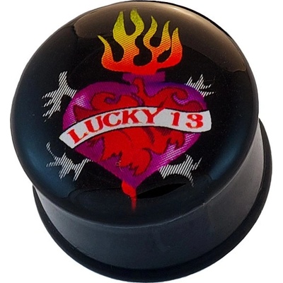 Šperky eshop piercing do ucha rozvětvené srdce nápis LUCKY 13 W02.09