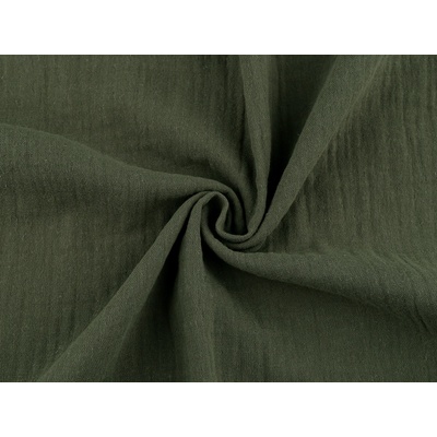 Mušelín / dvojitá gázovina Varianta: 19 (109) zelená khaki, Balení: 1 m