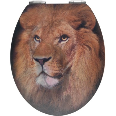 WENKO Седалка за тоалетна с 3D изображение и лесно затваряне , 44, 5 x 38 cm Lion - Wenko (22974100)