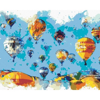 Zuty Malování Podle Čísel Malované Balony 80 x 100 Cm Plátno Rám 8596530095637