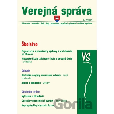 Verejná správa 9-10/2020 - Školstvo, odpady a obchodná likvidácia - Kolektív autorov
