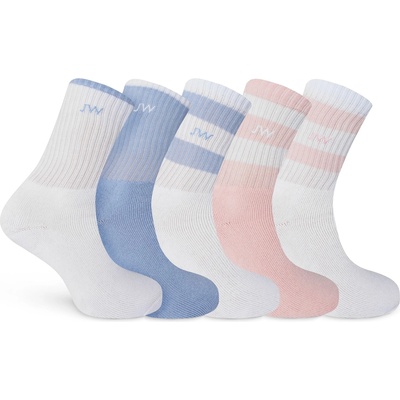 Jack Wills Чорапи Jack Wills Hitchly Crew Socks 5 pack - Soft Pink/Blue