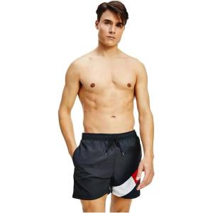 Tommy Hilfiger Бански гащета Tommy hilfiger Colour Blocked Slim Fit Mid swimming shorts - Black (Black)