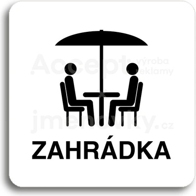 ACCEPT Piktogram zahrádka IV - bílá tabulka - černý tisk bez rámečku