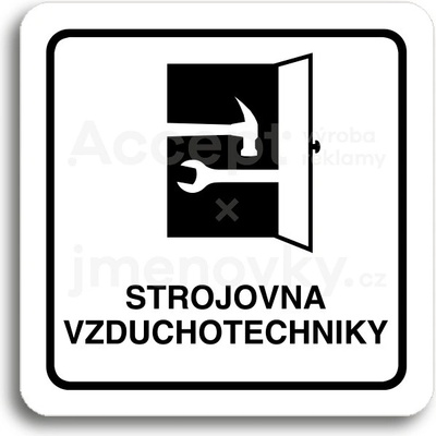 ACCEPT Piktogram strojovna vzduchotechniky - bílá tabulka - černý tisk
