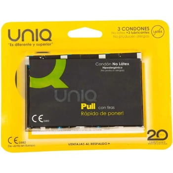 Image 1 of Uniq Pull Condoms with Straps No Latex 3 pack