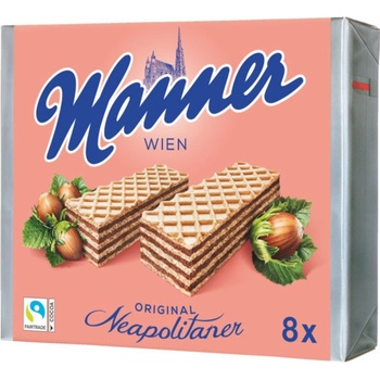 Manner Оригинални неаполитански вафли с какаов крем и лешници Тъмна опаковка 8 x75g