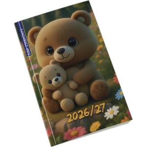 Realsystem Ученическа джобна книжка REALSYSTEM хартиена корица 125x205mm плюшено мече 2026-2027 5313-62 (5313-62)