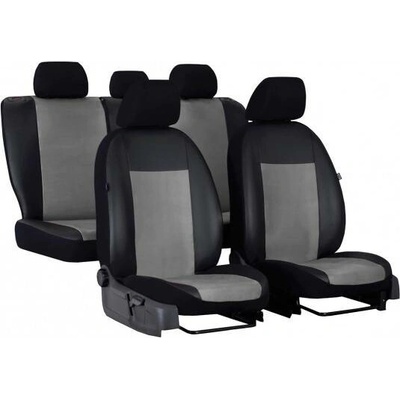 Autopoťah Pok-ter UNICO premium pre väčšie sedadlá svetlo šedá-čierne Alcantara-koža