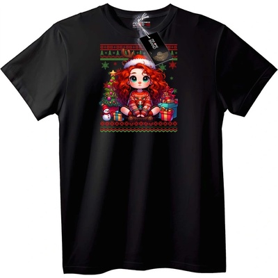 NOONEBRAND Тениска Весело коледно момиче - 5XL, White