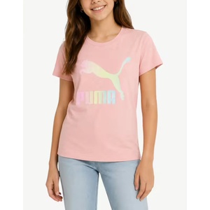 PUMA Clasics Shiny Color Logo Tee Pink - magazinko