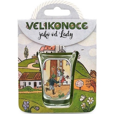 Nekupto Panák skleněný Lada Velikonoce pomlázka 40 ml