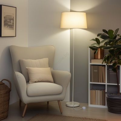 Brilagi - LED подова лампа CERIA 1xE27/40W/230V Ø 45 см бежова/бяла (BG2933)