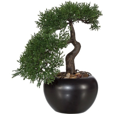 Umelý bonsaj céder výška 25 cm Gasper - čierny
