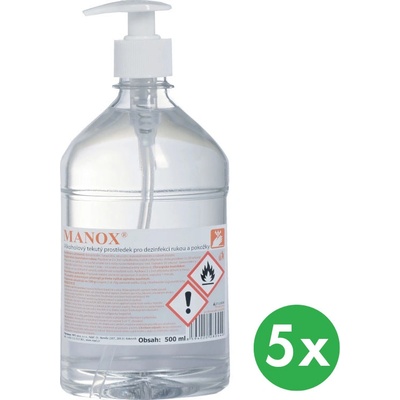 Manox dezinfekcia na ruky s pumpičkou 5 x 500 ml