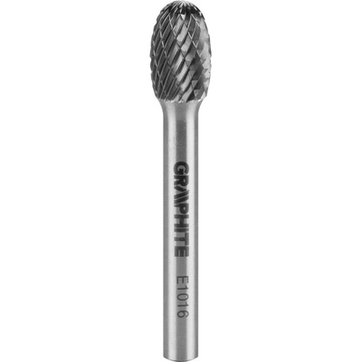 Graphite Karbidová rotační fréza HM, typ E (ovál), 10 x 16 mm, stopka 6 x 45 mm