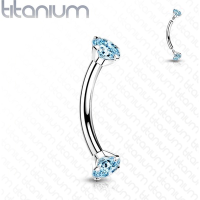 Šperky4U piercing do obočí titan 12 x 8 mm tyrkysová TIT1131Q-12083