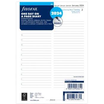 FILOFAX Пълнител за органайзер Classic, А5, за 2024 година, 1 ден на страница (24-68515)