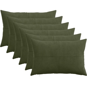 vidaXL Калъфка за възглавница 6 pcs ALMELO Зелено 40 x 60 cm кордурой (914410)