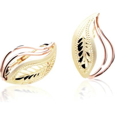 Cutie Jewellery - gold Zlaté ručně porývané náušnice M406