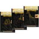 Škrabací obrázok zlatý A4 23x32cm 3 druhy