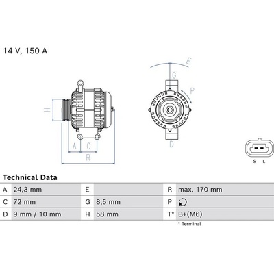 BOSCH 0 986 085 110 generátor (0986085110)
