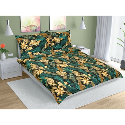 Bellatex obliečky bavlna Monstera zelená 220x200 2x70x90