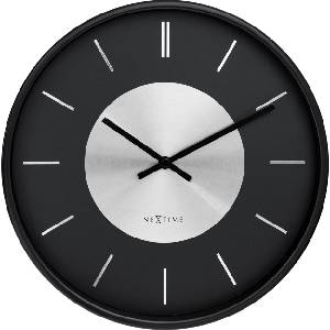 NeXtime Стенен часовник Retro II черно-сребрист (3535ZW)