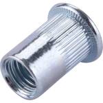 Fortum гайка за нитове klt. 20 бр. , M10, POP-NUT, поцинкована стомана, кръгла, отворена, с плосък ръб, назъбена FORTUM