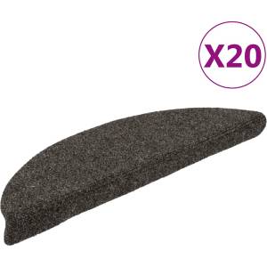 vidaXL Самозалепващи се постелки за стълби, 20 бр. , 56x17x3 см, антрацит, полукръгли (3365675)