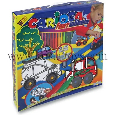 Кариока Carioca Детски комплект за оцветяване Бърза кола Carioca Fast wheels 3D - 34 части