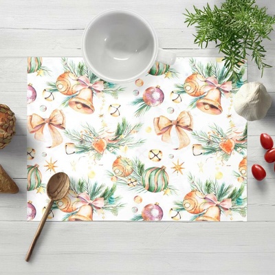 Biante Vánoční prostírání PML-039 Baňky a zvonečky 30x40cm