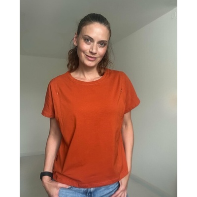 Tričko na dojčenie so zipsom Kira oversized škoricové