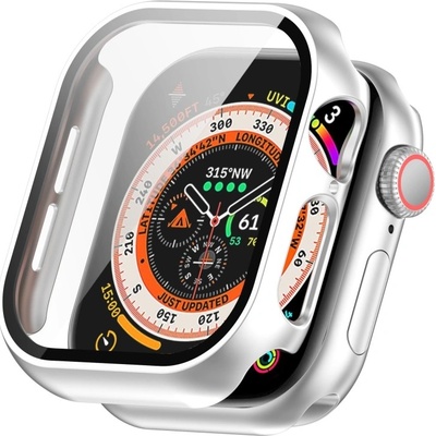 VSECHNONAMOBIL 87161 PC FULL COVER Plastový kryt se sklem pro Apple Watch 10 / 11 42mm stříbrný