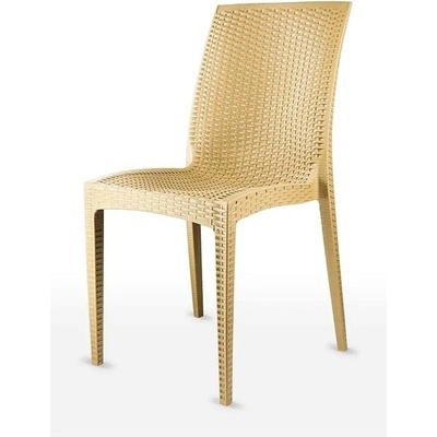 Mega Plast, plastová židle DALIA, 47 x 86 x 49 cm, stohovatelná, okrová