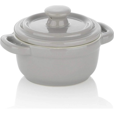 Kela 10 см светло сиво керамичнo гювече с капак KELA от серия Malin