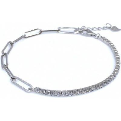 Jan Kos jewellery Stříbrný náramek s bílým kamenem MHT-2641/