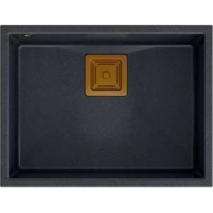 Quadron Мивка за под плот Quadron Unique David 50 от композитен материал, черна - медна, 55x42 см (HQD5542U8-C1) Мивка за вграждане